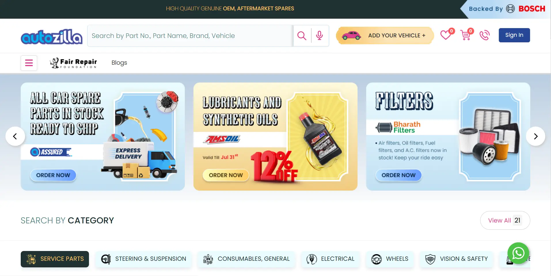 Automotive marketplace and auto parts e-commerce