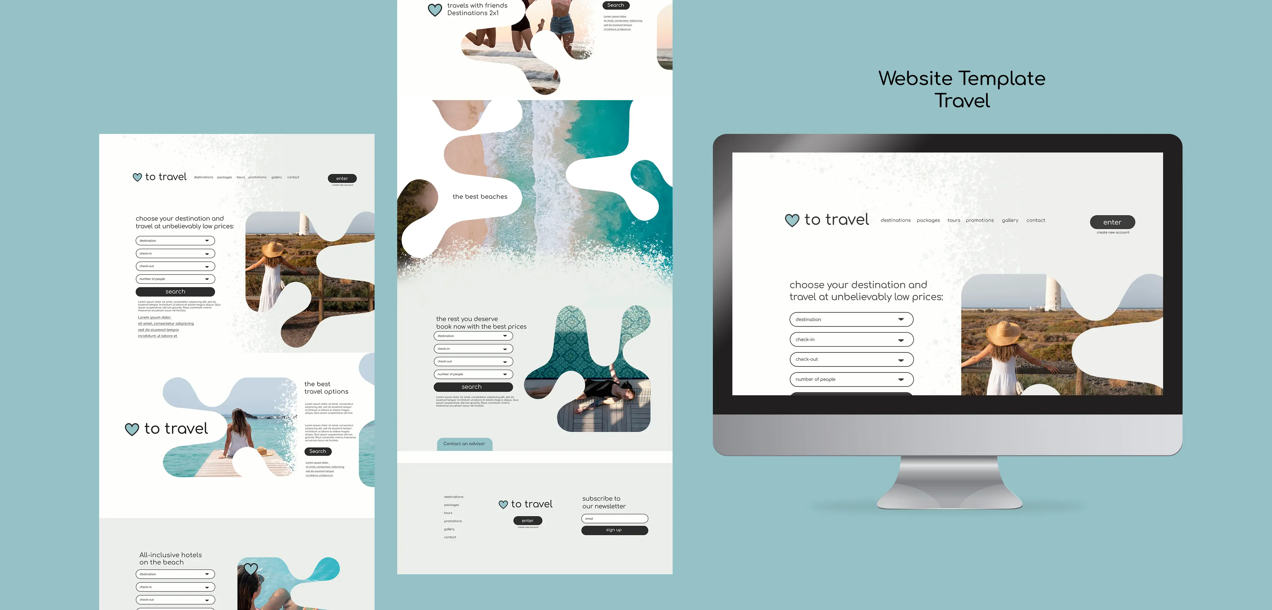 Responsive Travel Website Design with Booking Integration